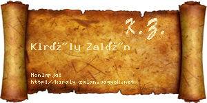 Király Zalán névjegykártya